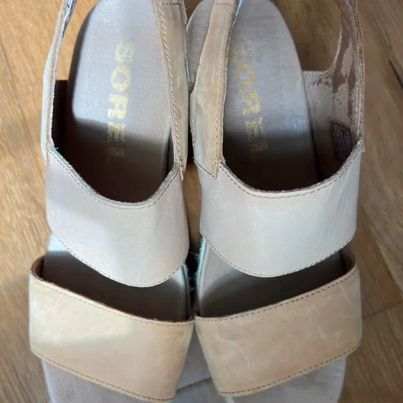 Sorel Tan Wedge Sandals - Picture 8 of 9